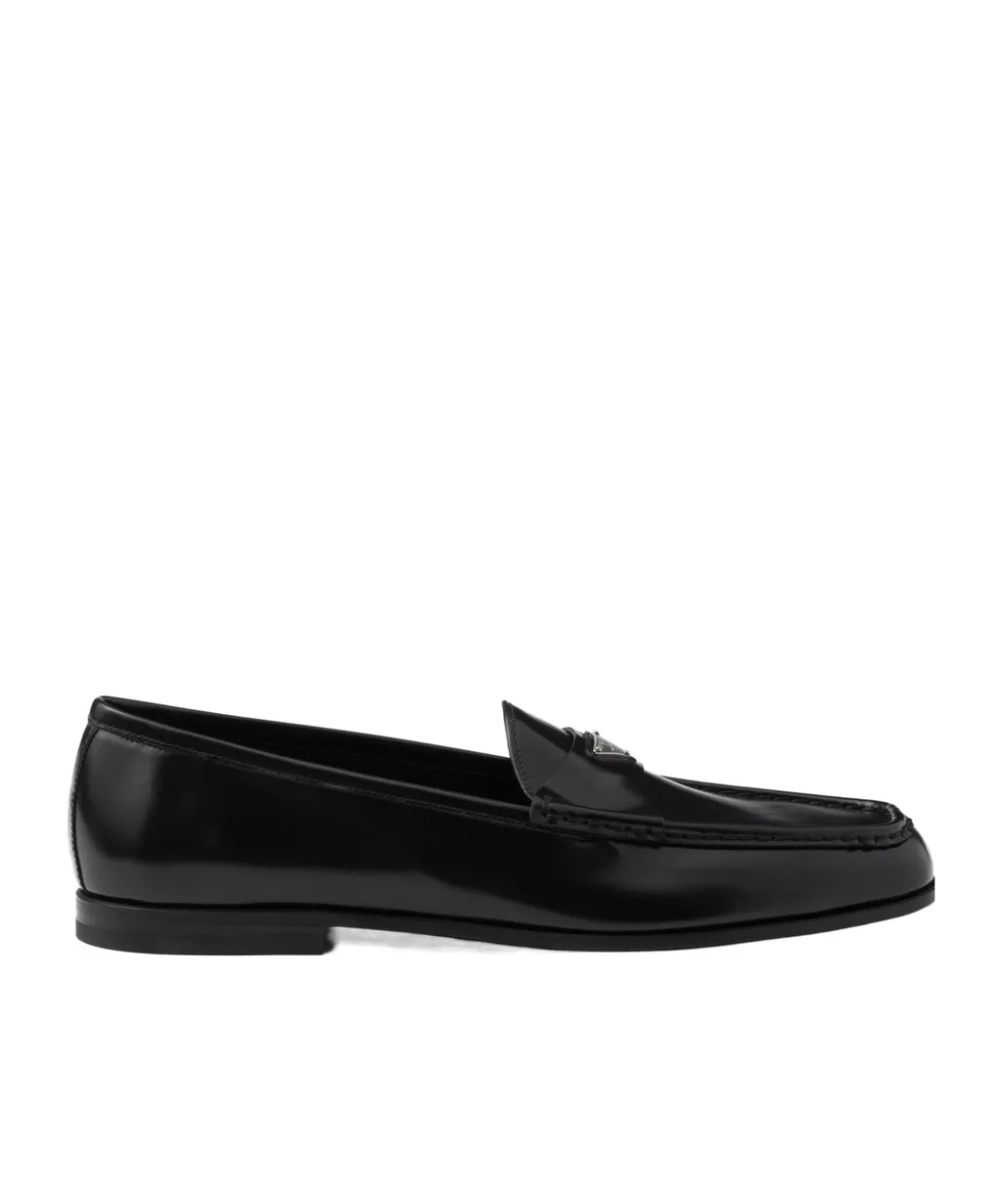 Brushed Leather Loafers