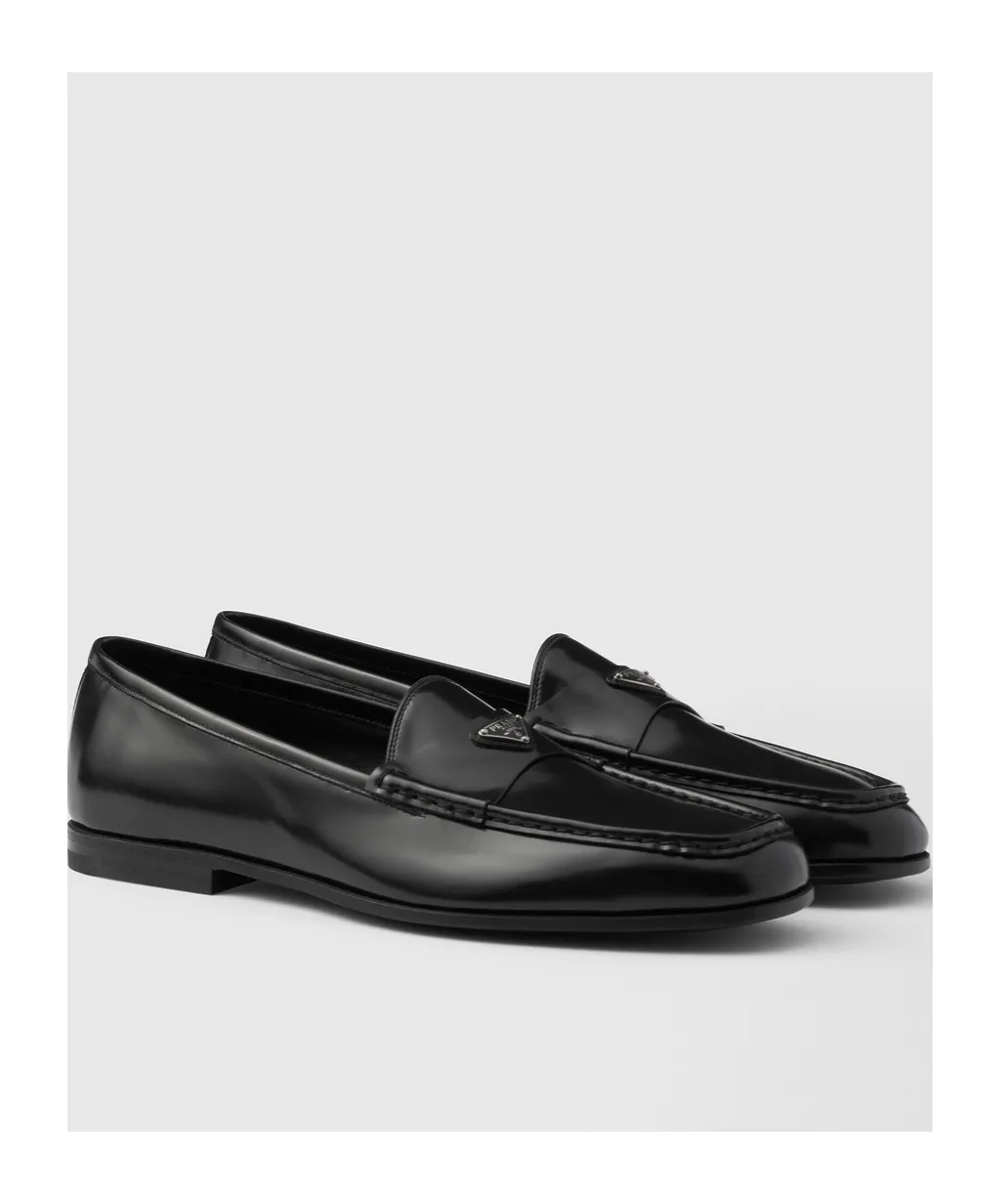 Brushed Leather Loafers