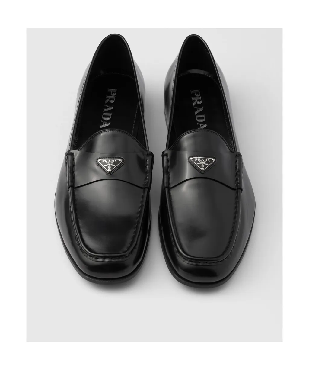 Brushed Leather Loafers