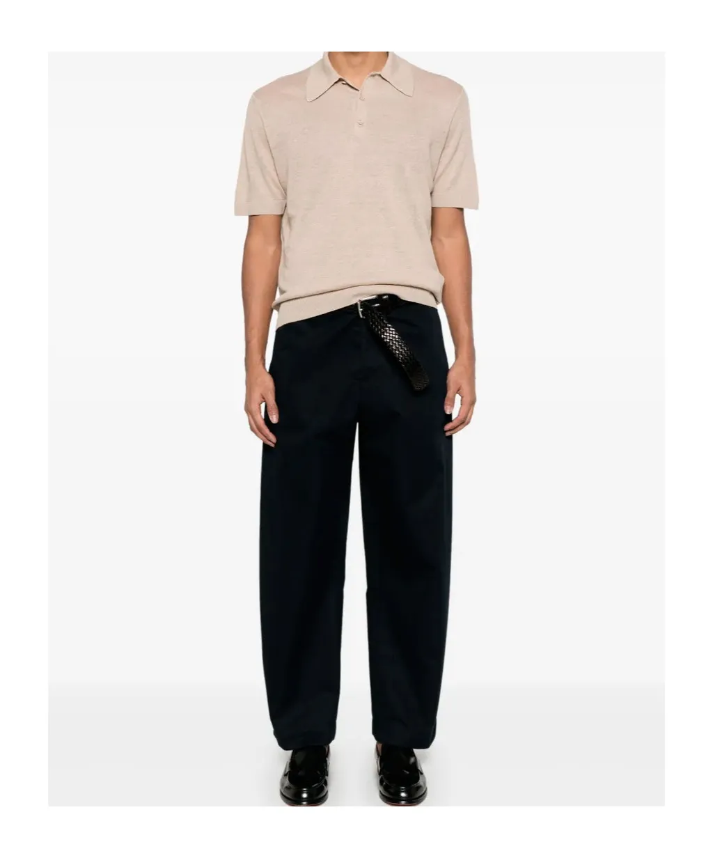 Short-Sleeved Knitted Polo Shirt