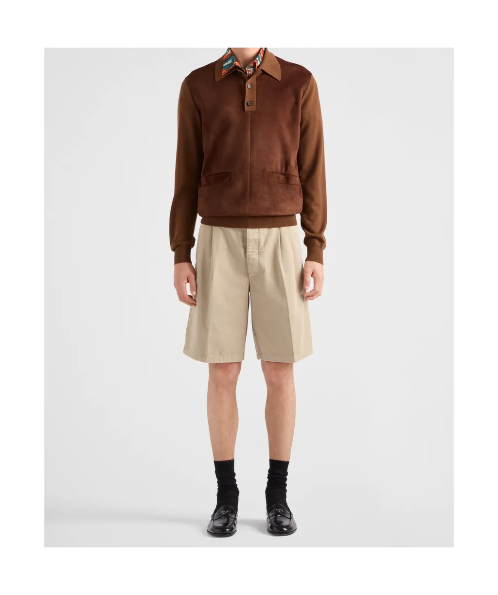 Logo Detailed Pleated Bermuda Shorts
