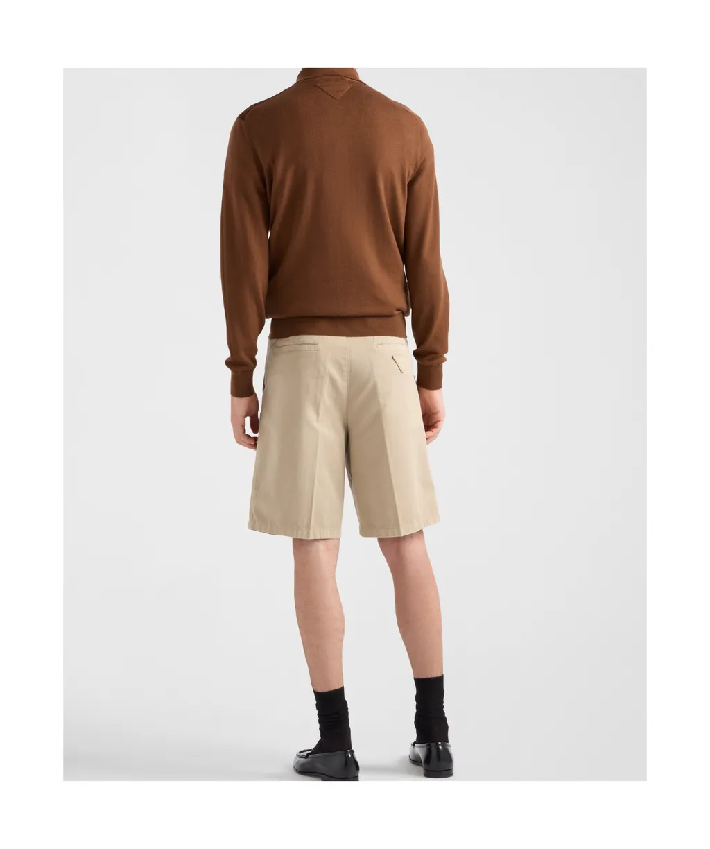 Logo Detailed Pleated Bermuda Shorts