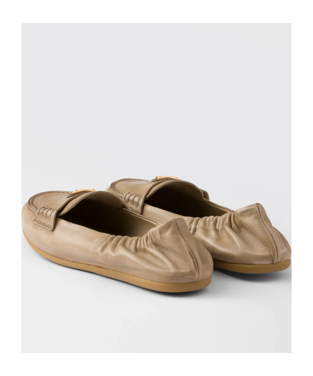 Triangle-Logo Round-Toe Loafers