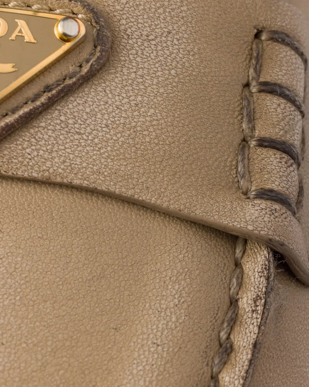 Triangle-Logo Round-Toe Loafers