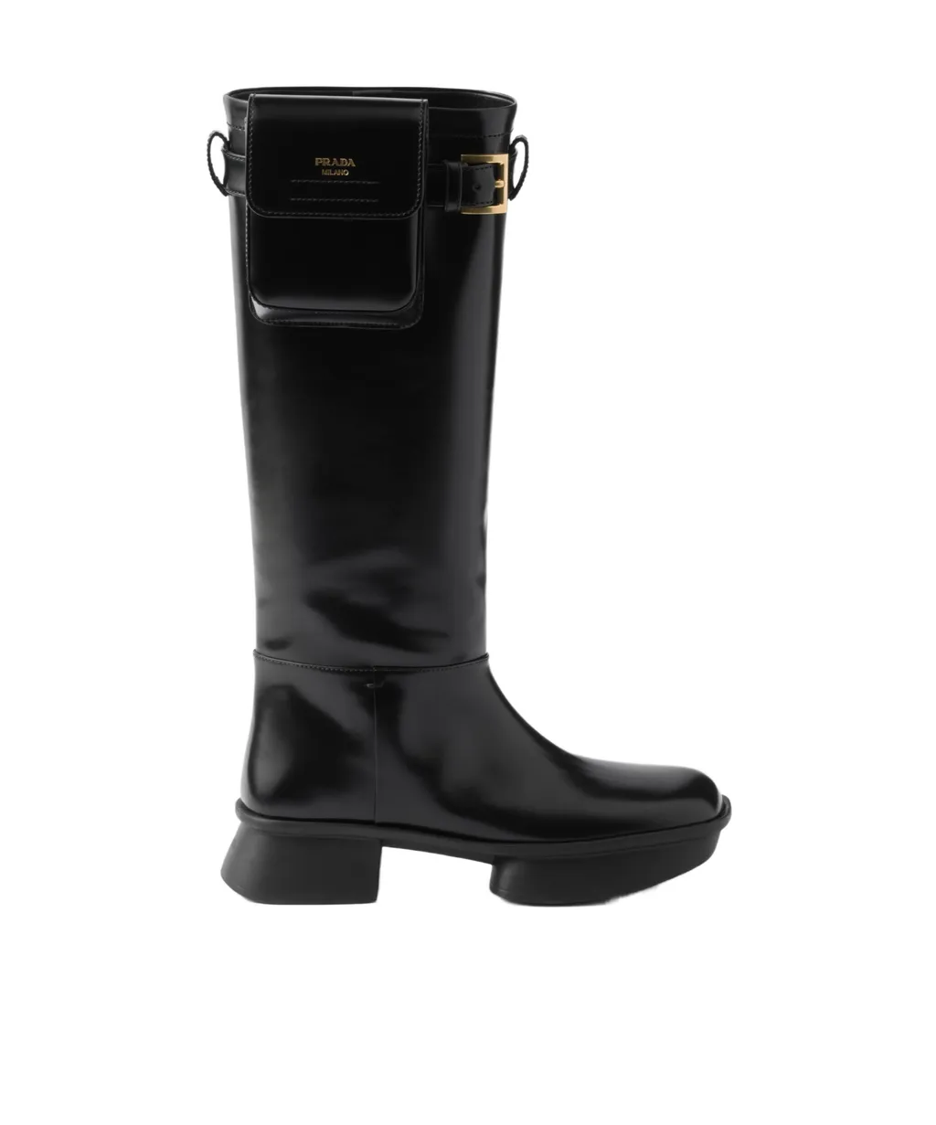 Equal Block-Heeled Pouch Boots