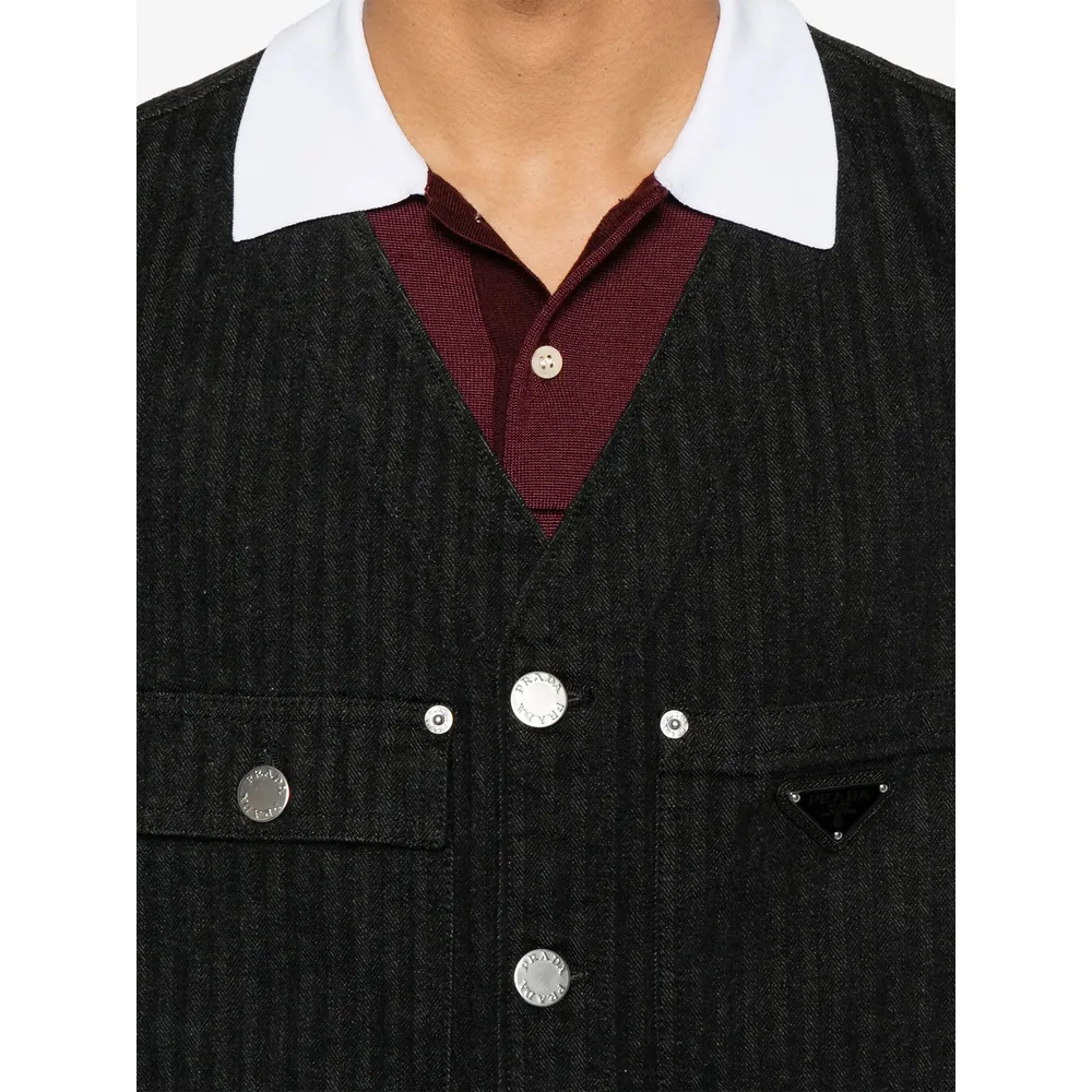 Chevron Denim Gilet