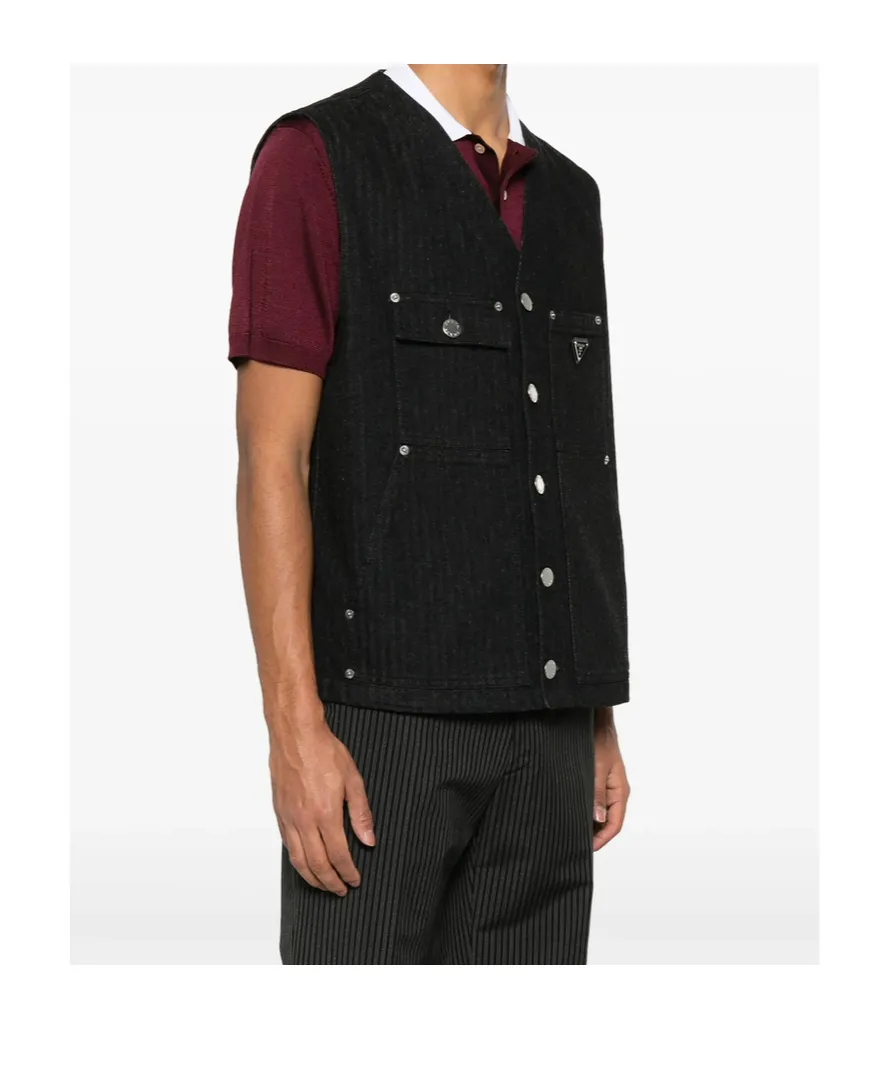 Chevron Denim Gilet