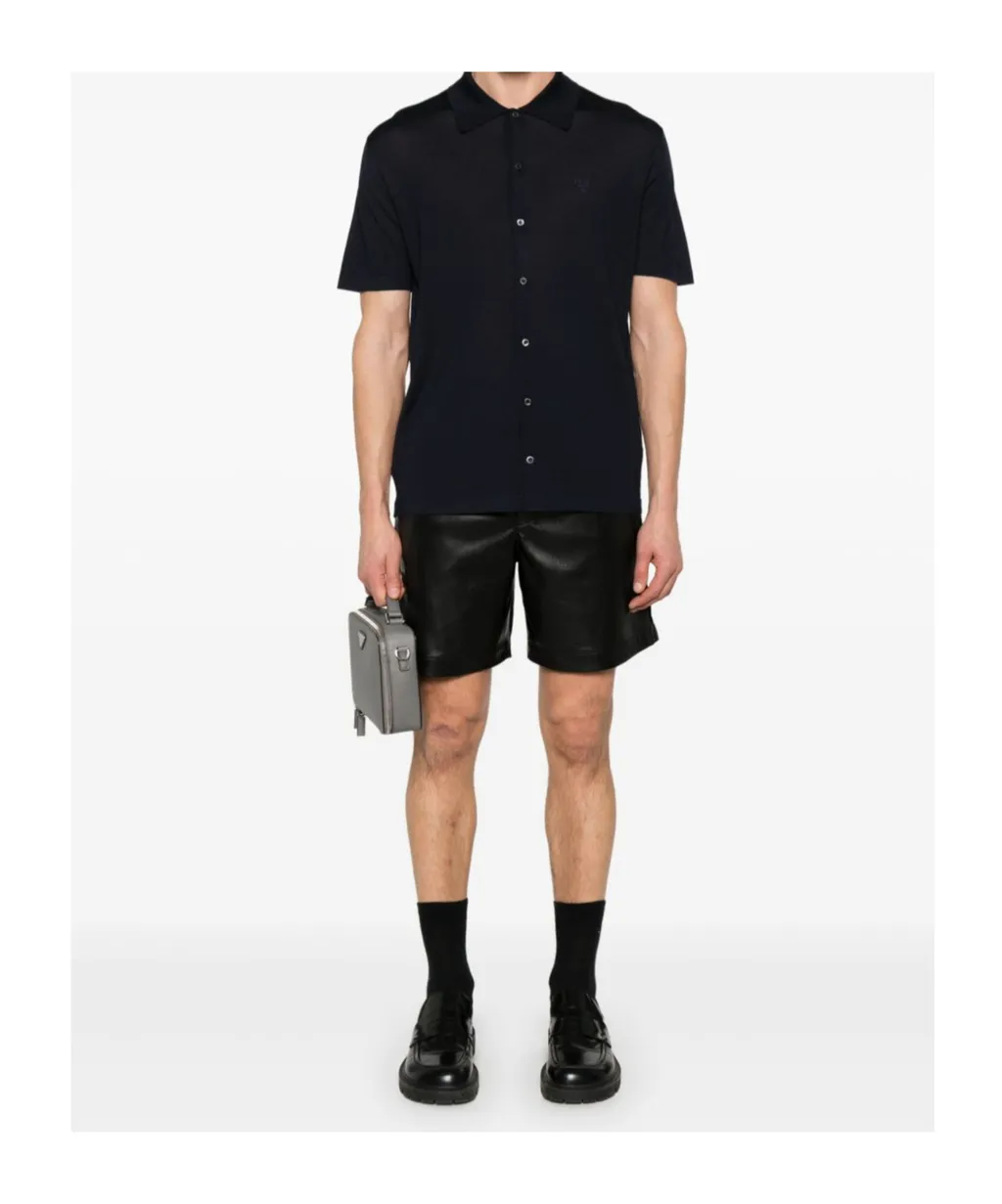 Logo-Embroidered Short-Sleeved Knitted Shirt