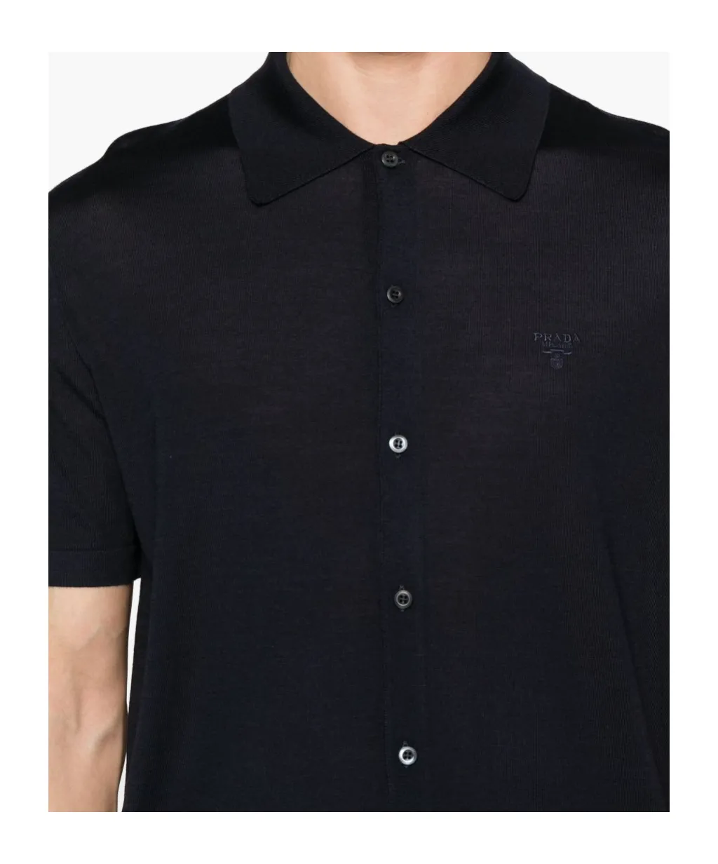 Logo-Embroidered Short-Sleeved Knitted Shirt