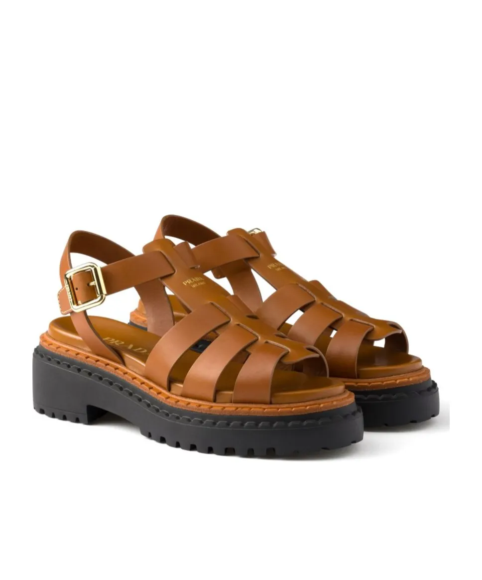 Buckle-Fastened Monolith Sandals