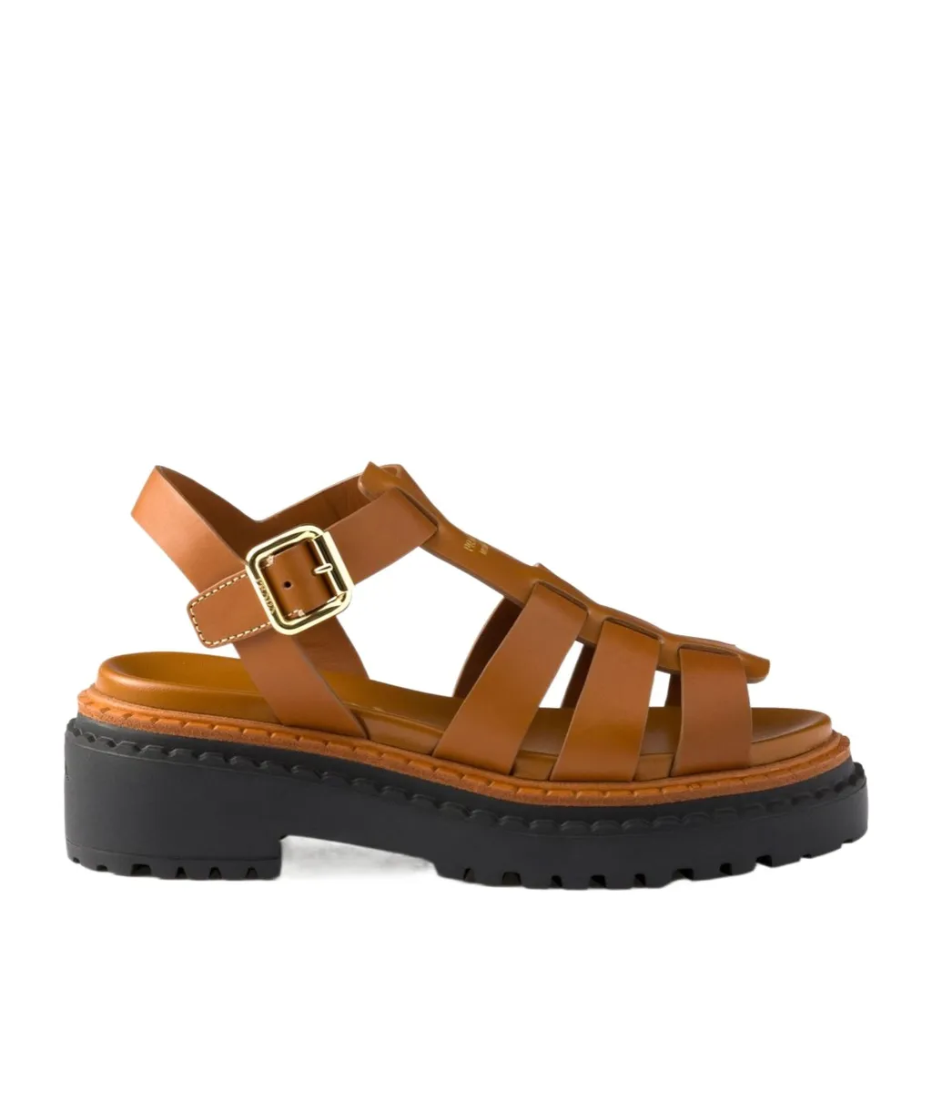 Buckle-Fastened Monolith Sandals