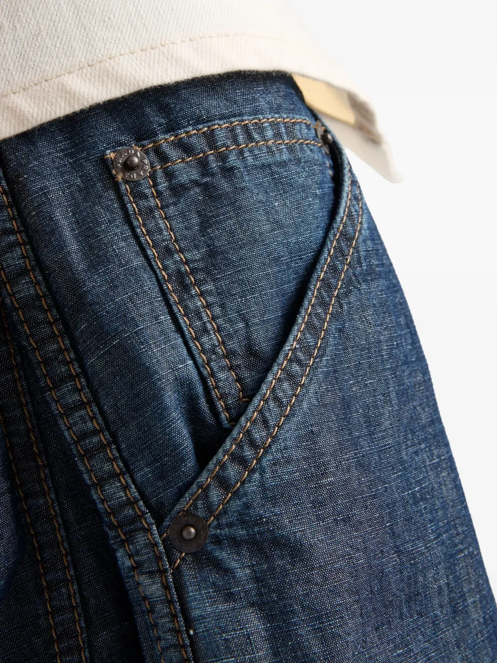 Chambray Triangle-Logo Denim Jeans