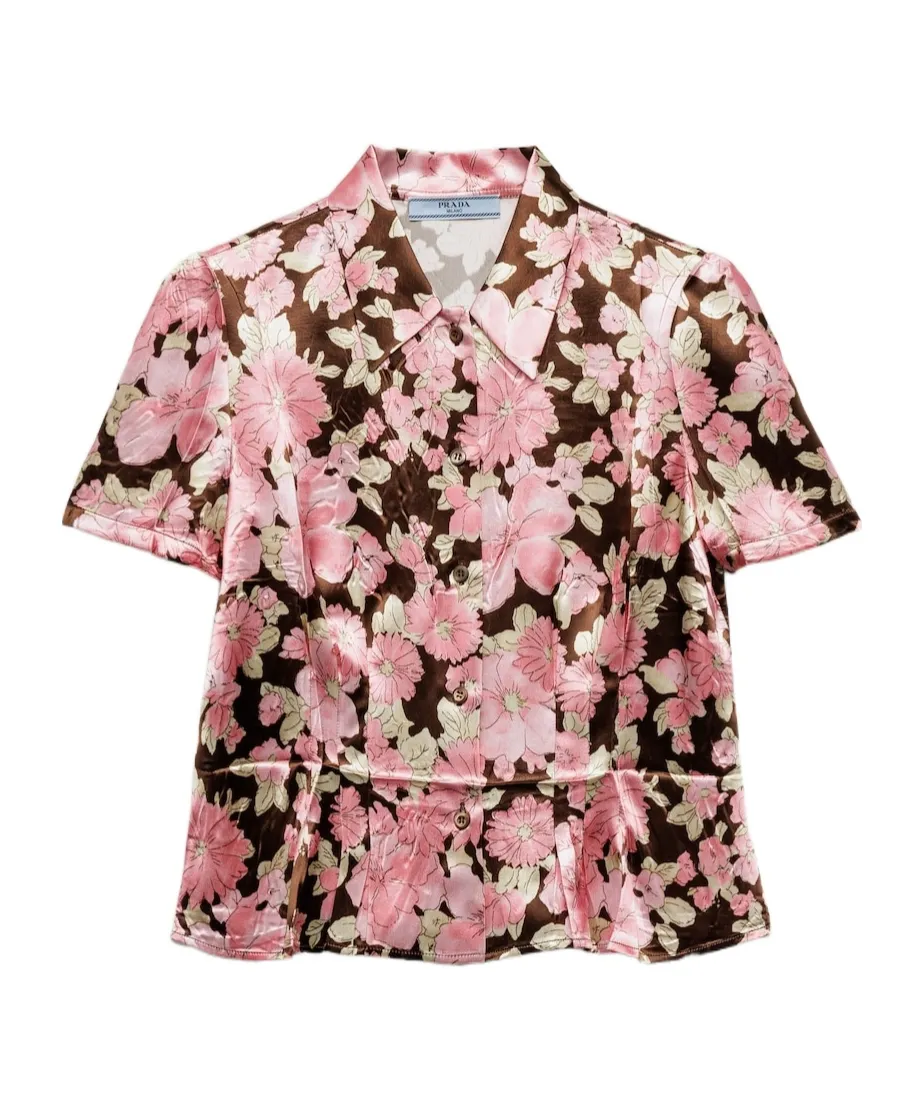 Floral Print Satin Shirt
