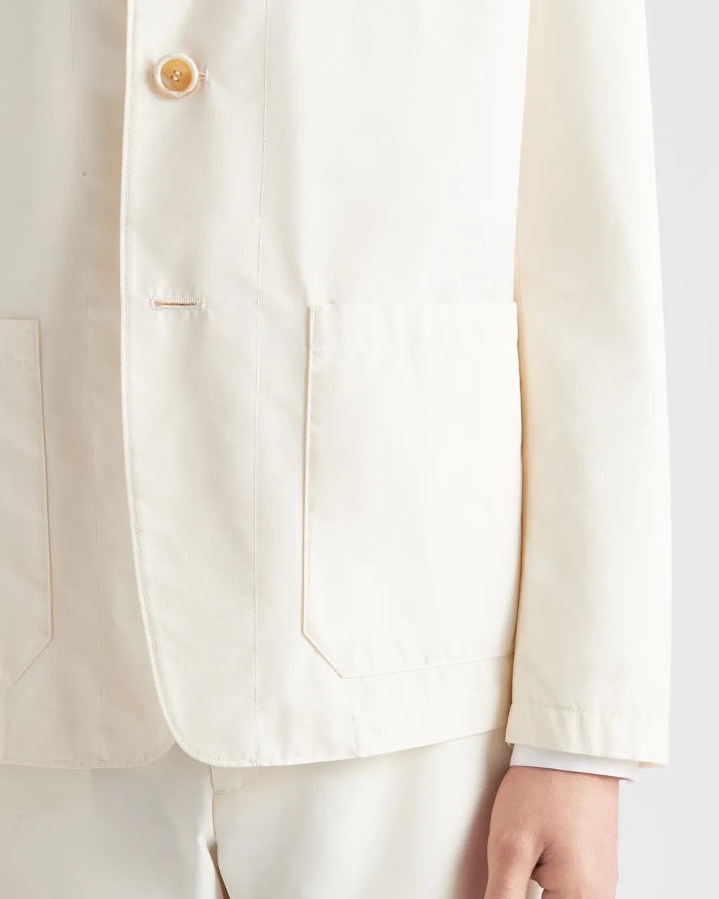Single-Breasted Technical Cotton Jacket