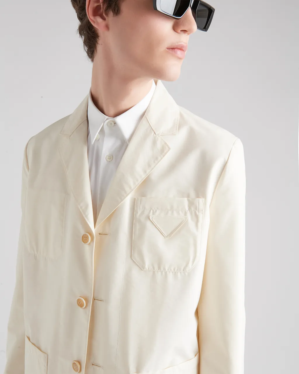 Single-Breasted Technical Cotton Jacket