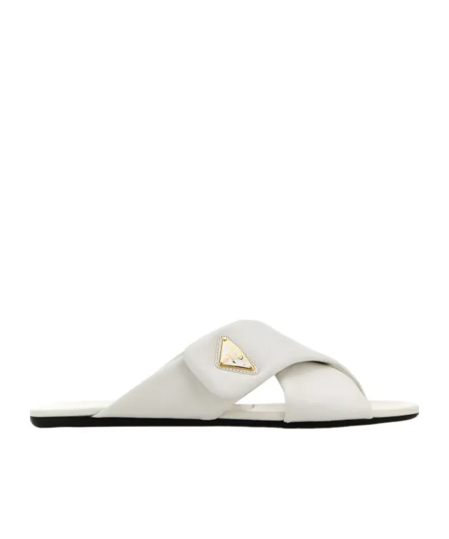 Logo Plaque Crossover Strap Detailed Slides