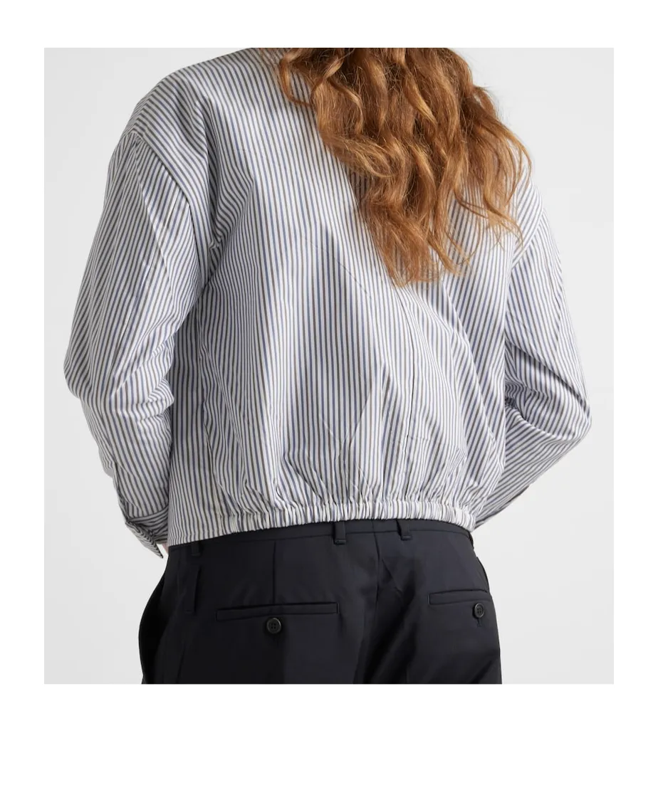 Striped Poplin Blouson Jacket