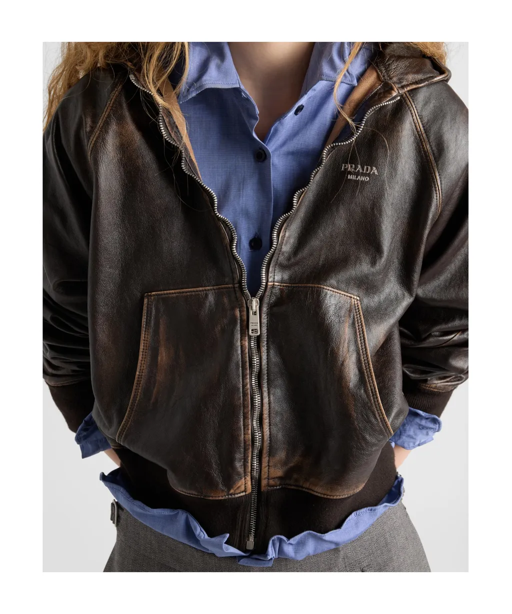 Nappa Leather Hoodie Jacket