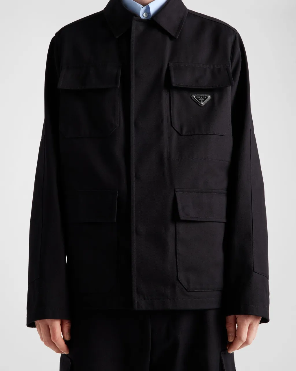 Triangle-Logo Straight Hem Jacket