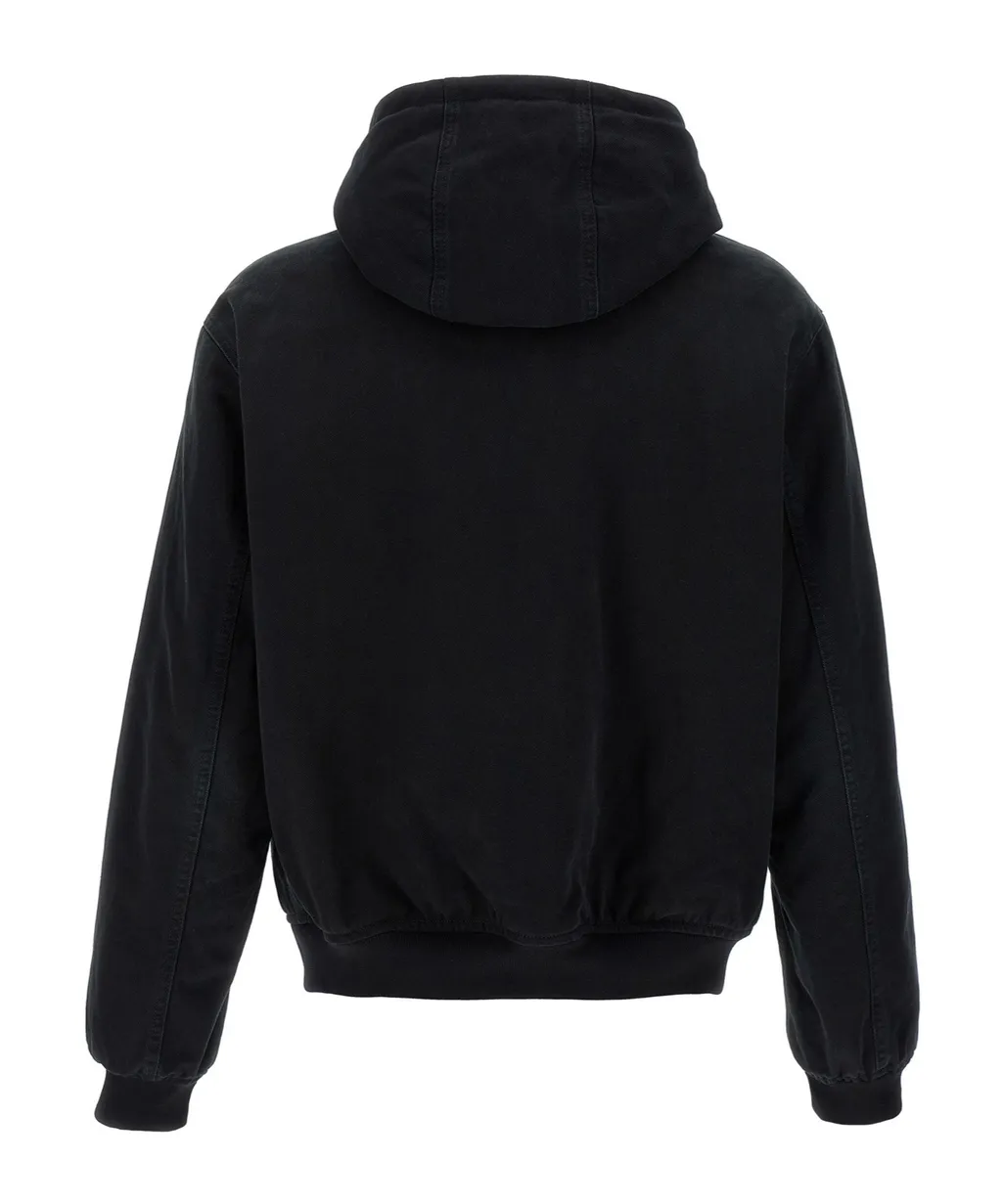 Logo Plaque Zipped Hooded Jacket