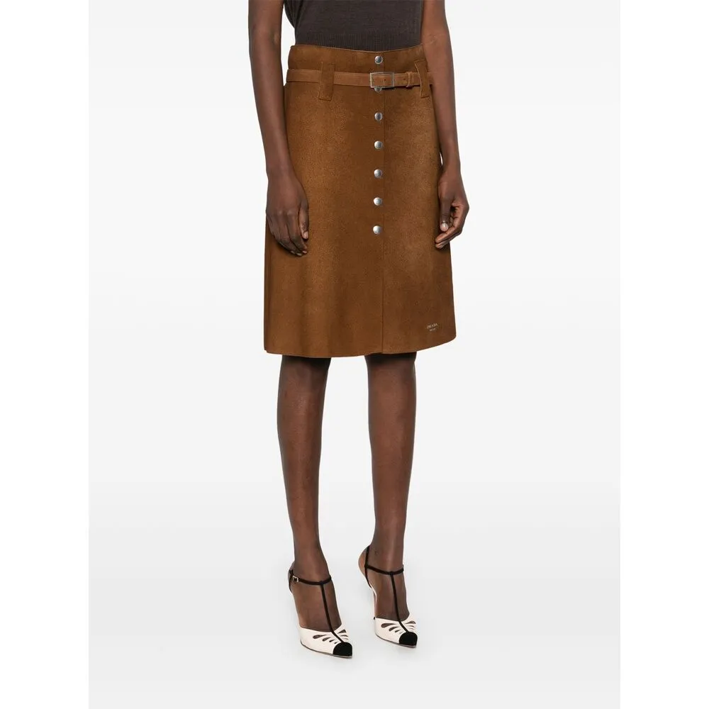 Suede Midi Skirt
