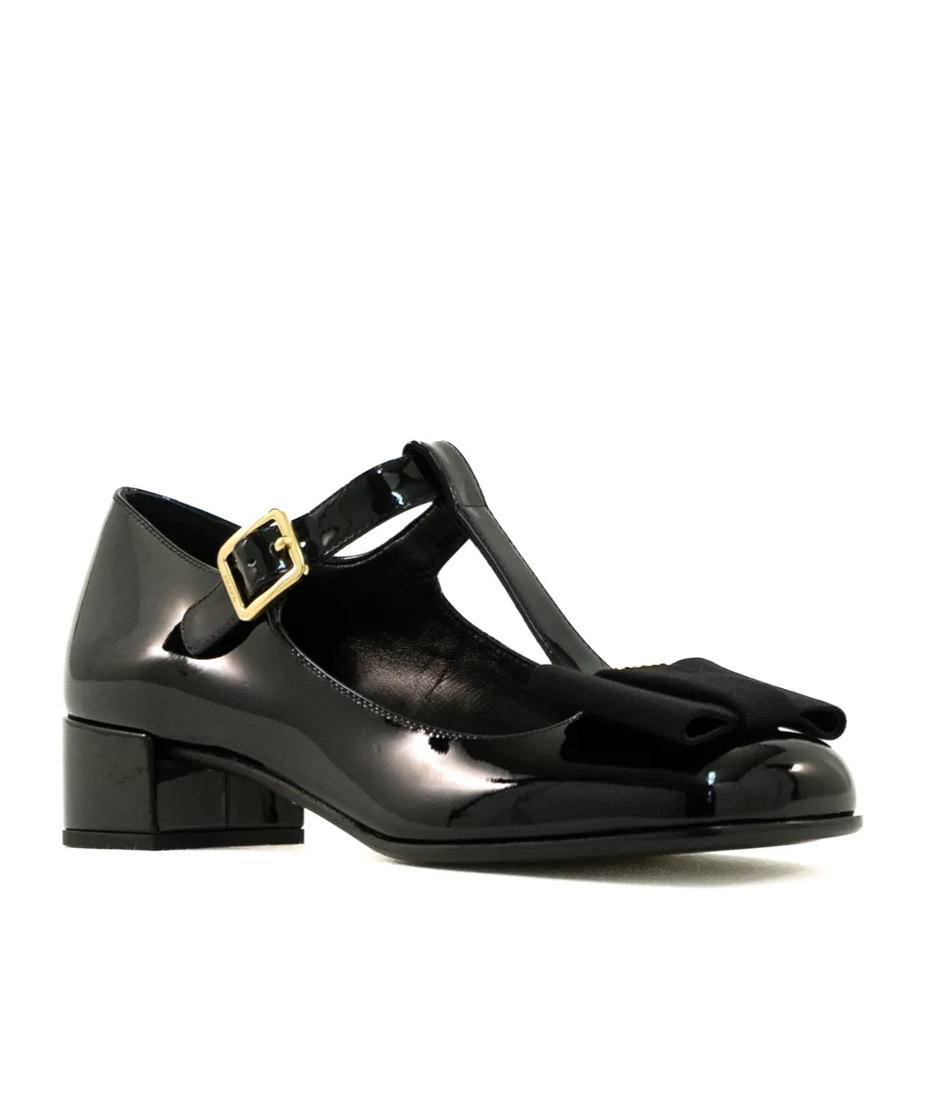 Bow Detailed Block Heeled Pumps