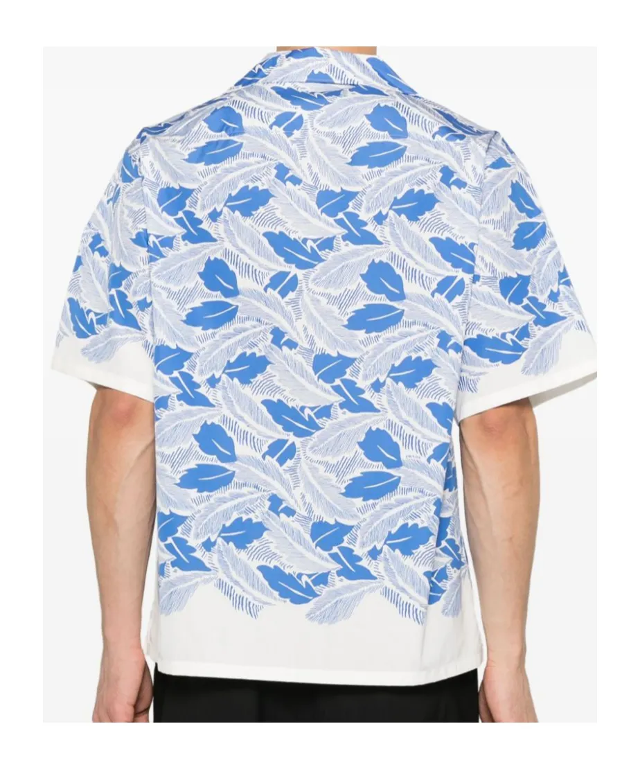 Leaf Print Short Sleeve Shirt