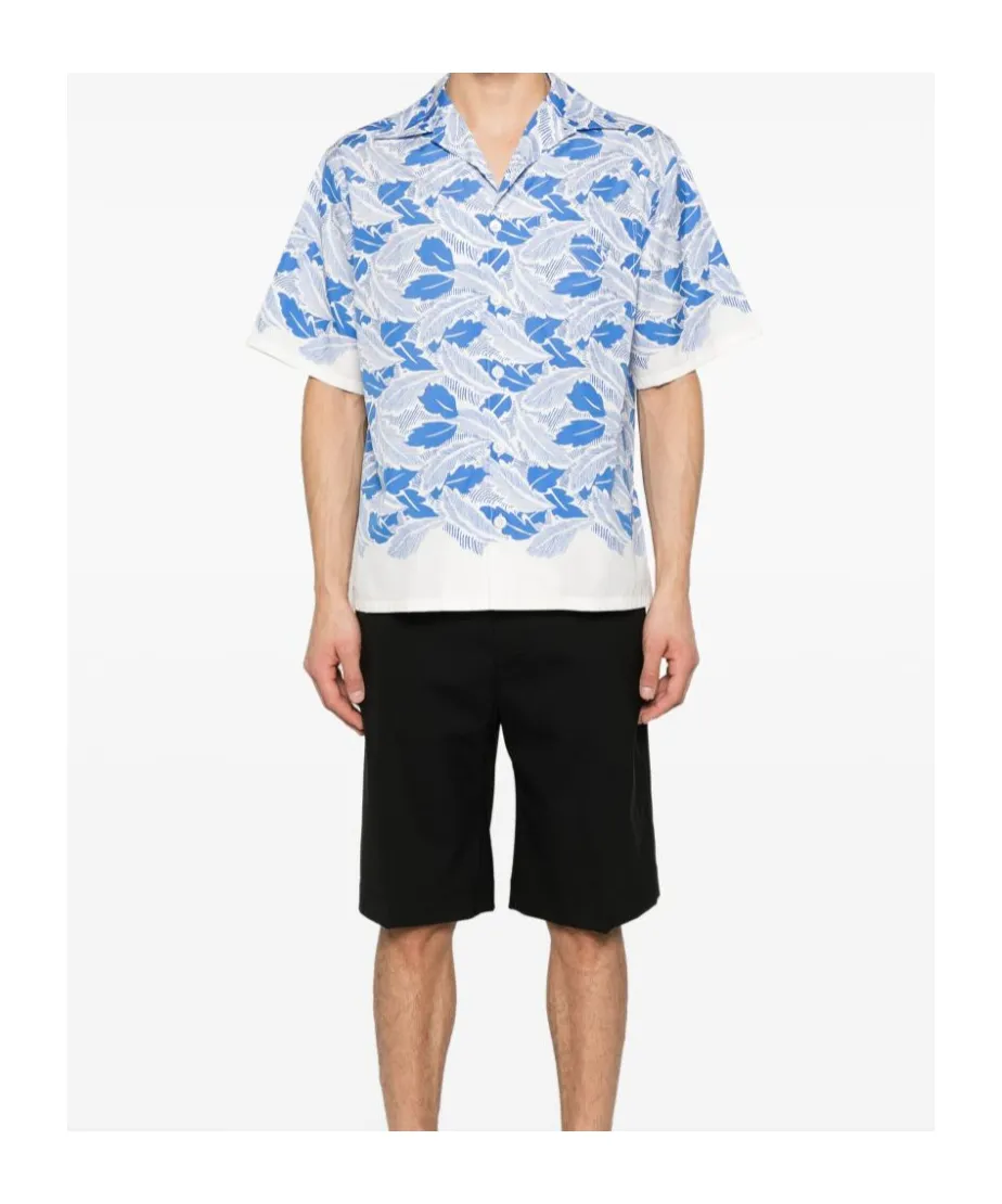 Leaf Print Short Sleeve Shirt