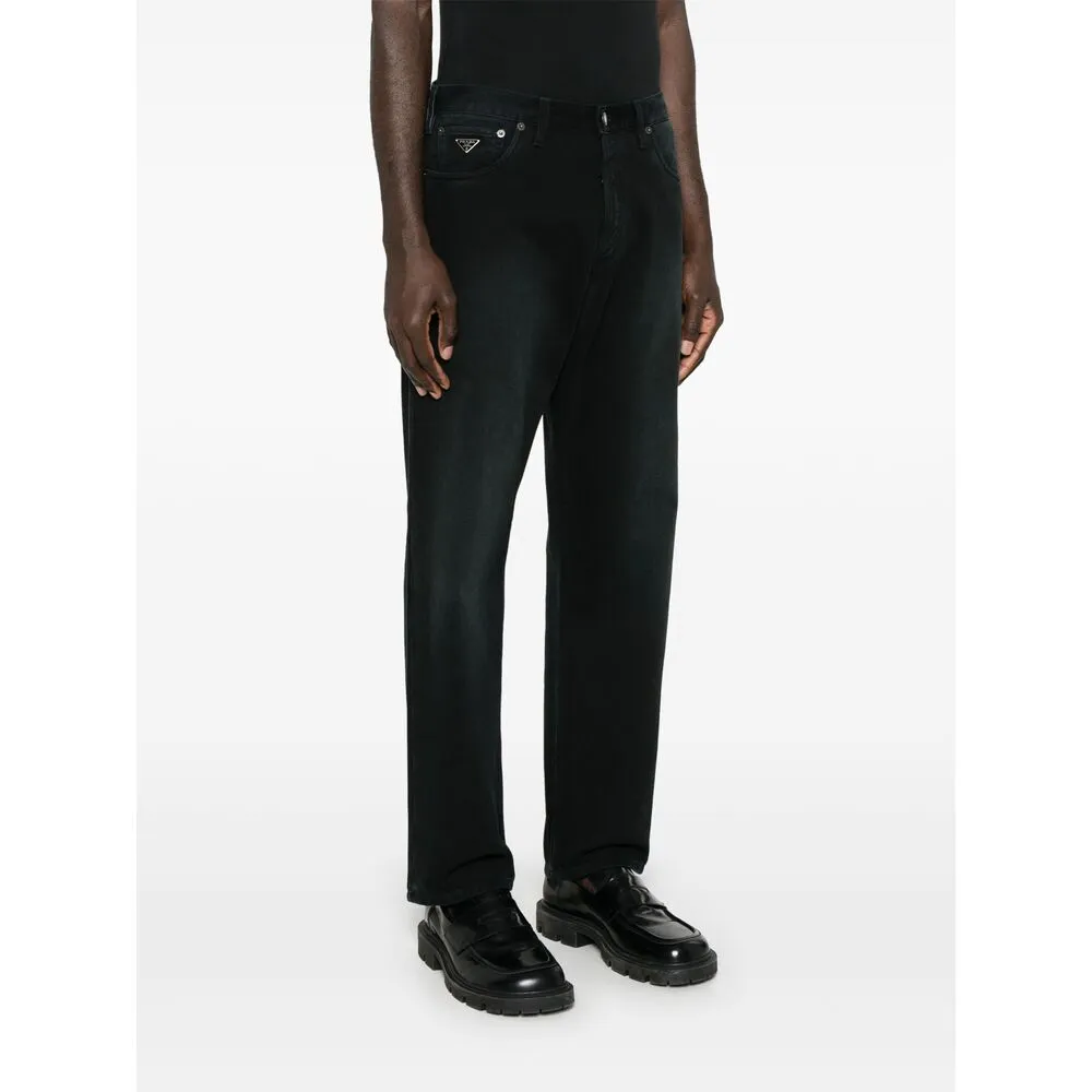 Logo Patch Straight-Leg Jeans