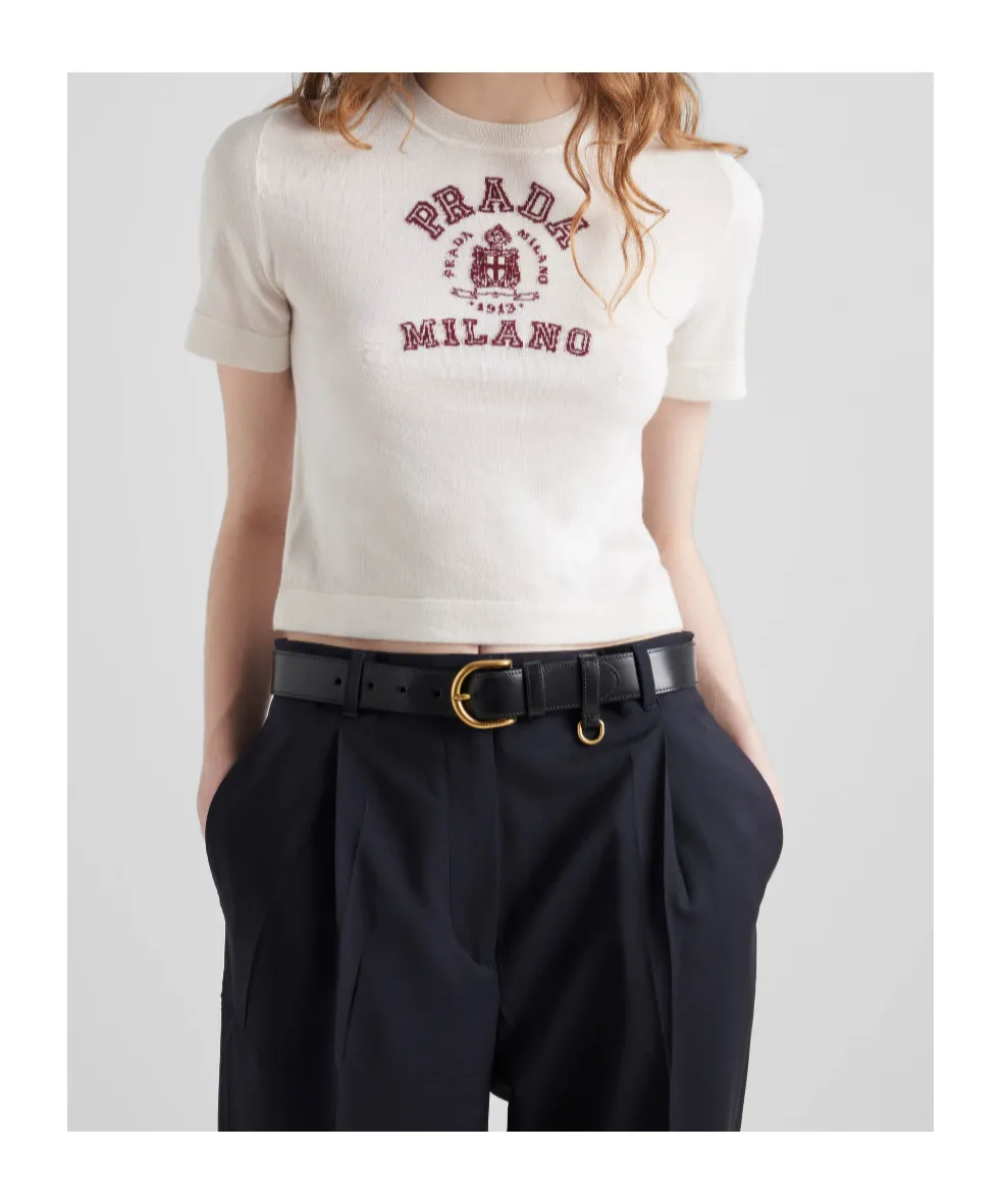 Logo-Intarsia Knitted Top