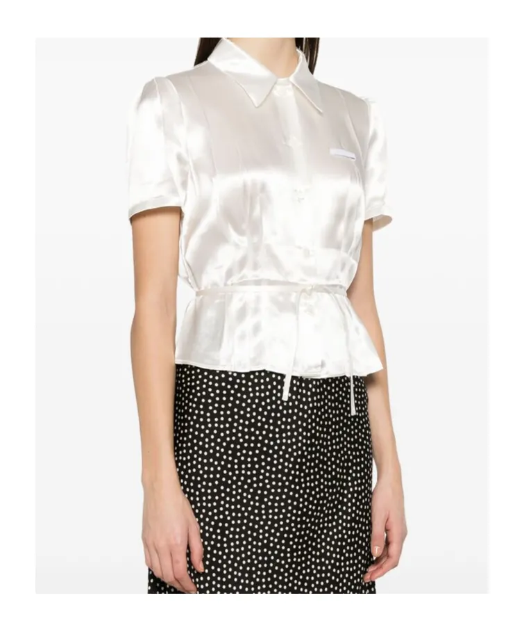 Short-Sleeved Satin Shirt