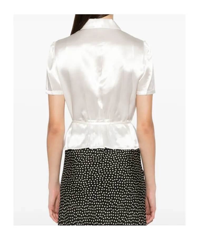 Short-Sleeved Satin Shirt