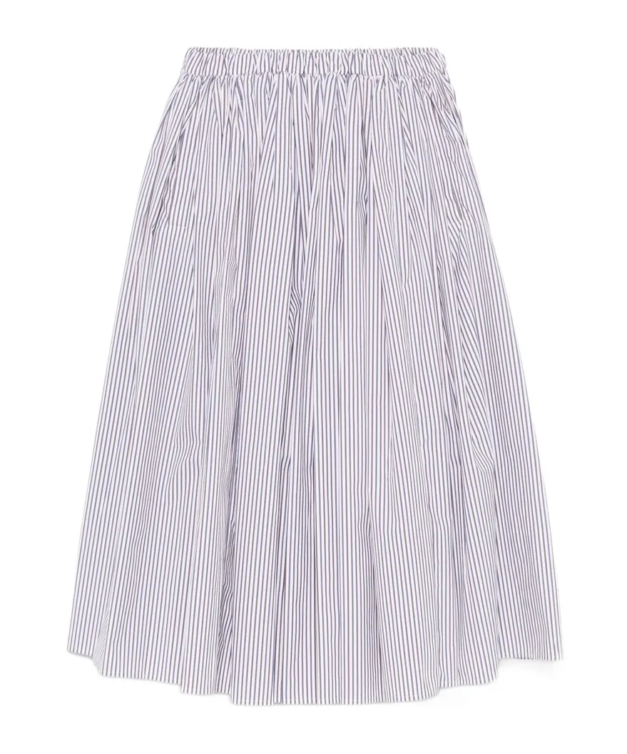 Triangle-Logo Striped Skirt