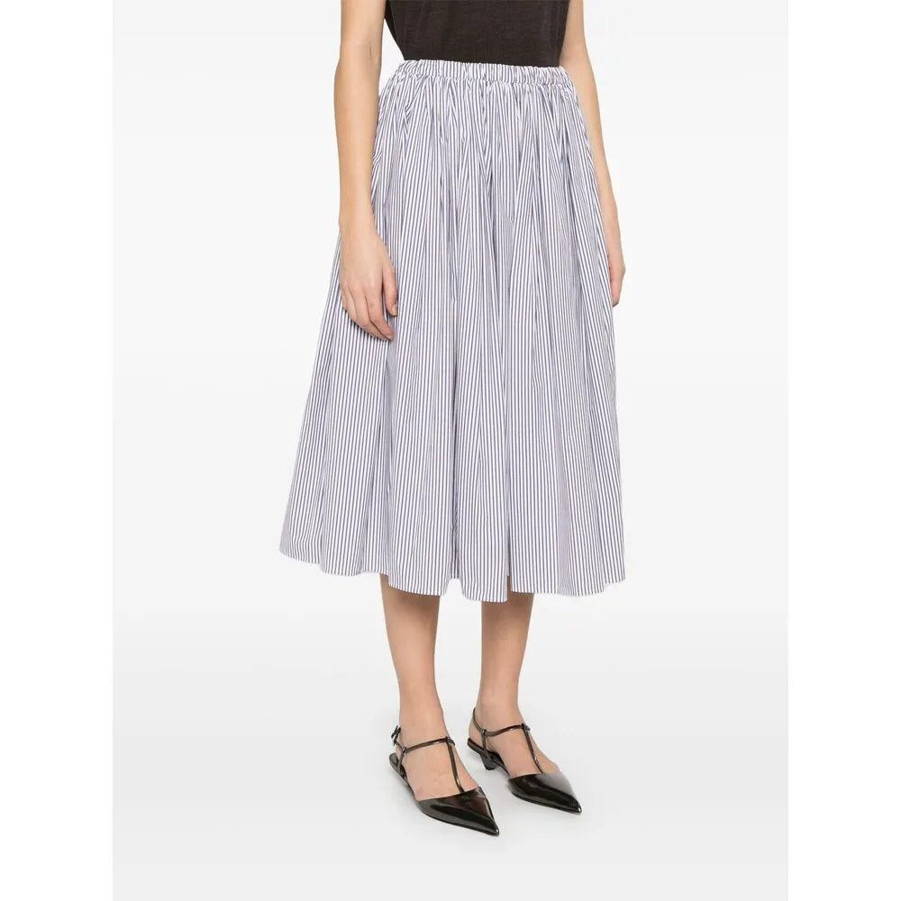 Triangle-Logo Striped Skirt