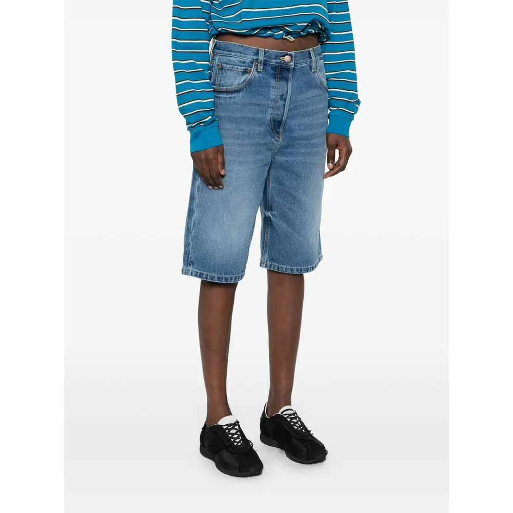 Logo-Patch Denim Shorts