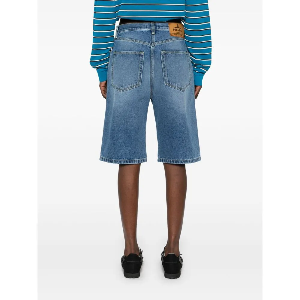 Logo-Patch Denim Shorts