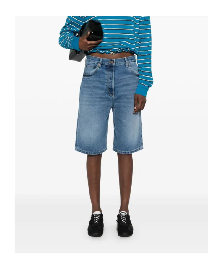 Logo-Patch Denim Shorts