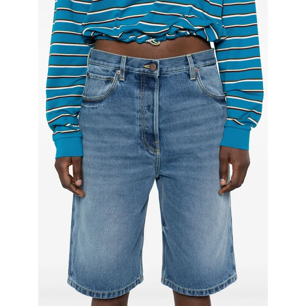 Logo-Patch Denim Shorts