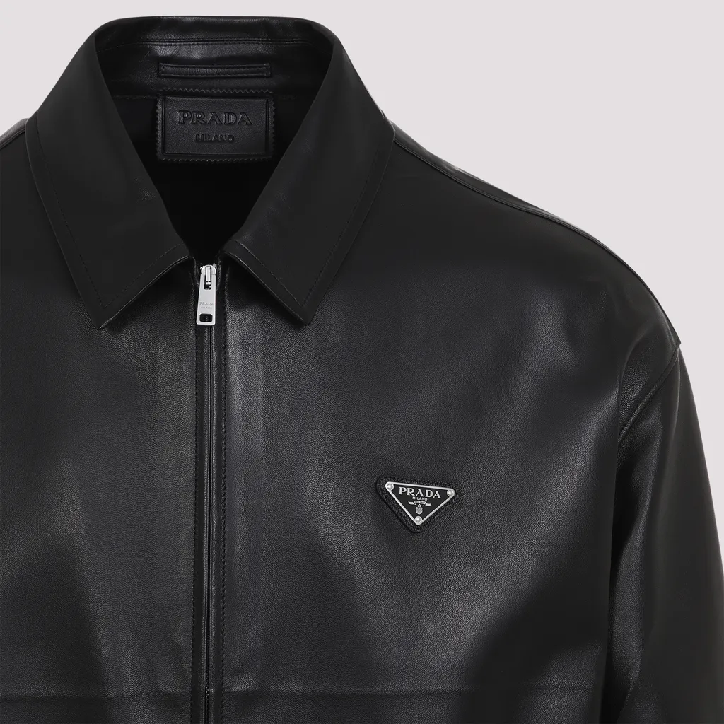 Zip-Up Leather Jacket