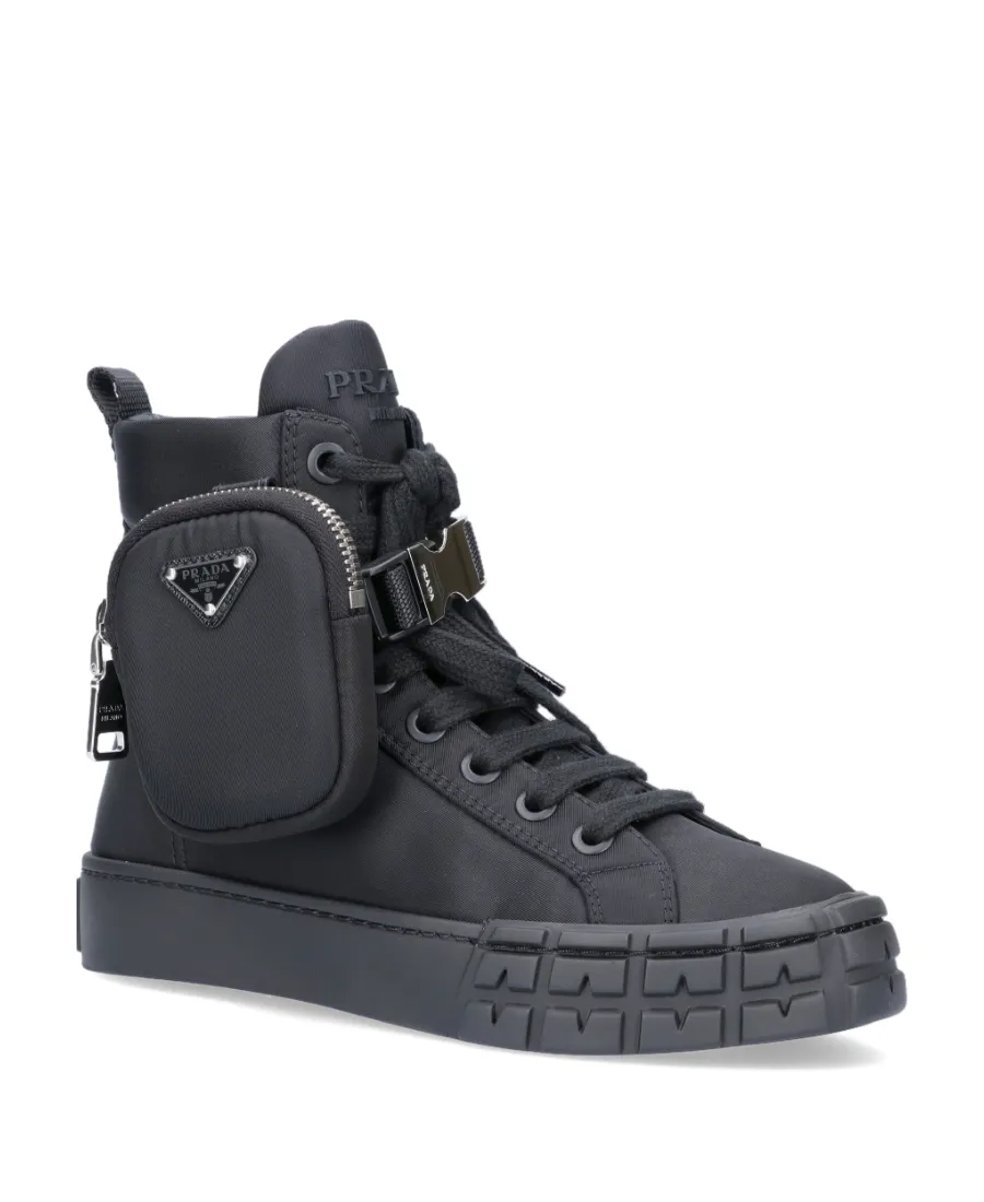 Re-Nylon High-Top Sneakers With Pouch