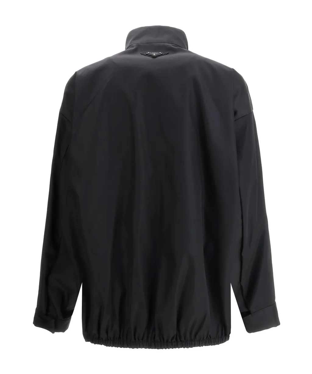 Triangle-Logo Zipped Oversized Jacket
