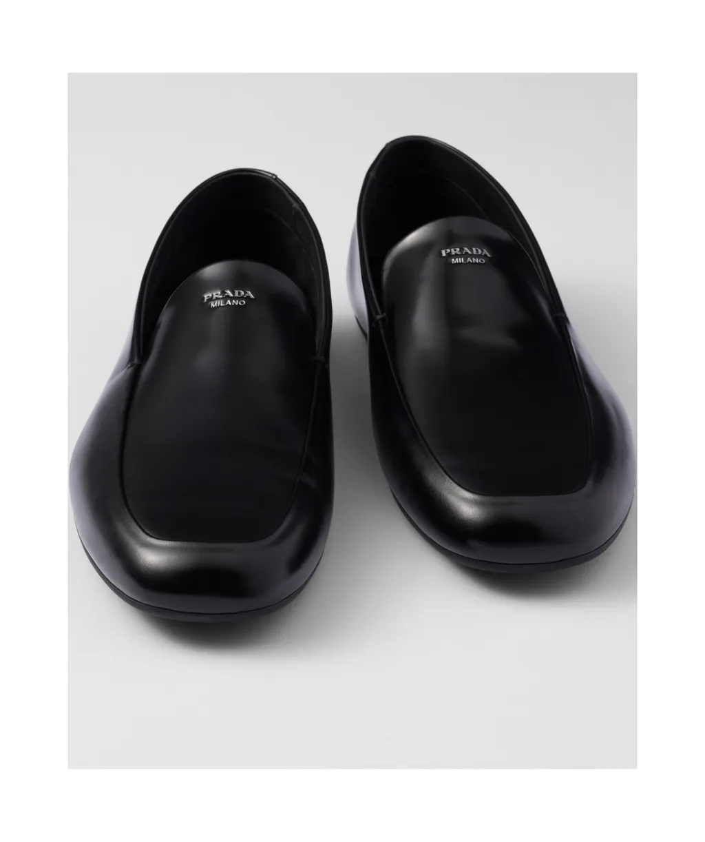 Brushed Leather Loafers