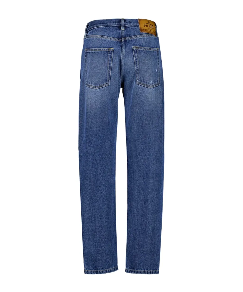 Logo-Patch Distressed Jeans