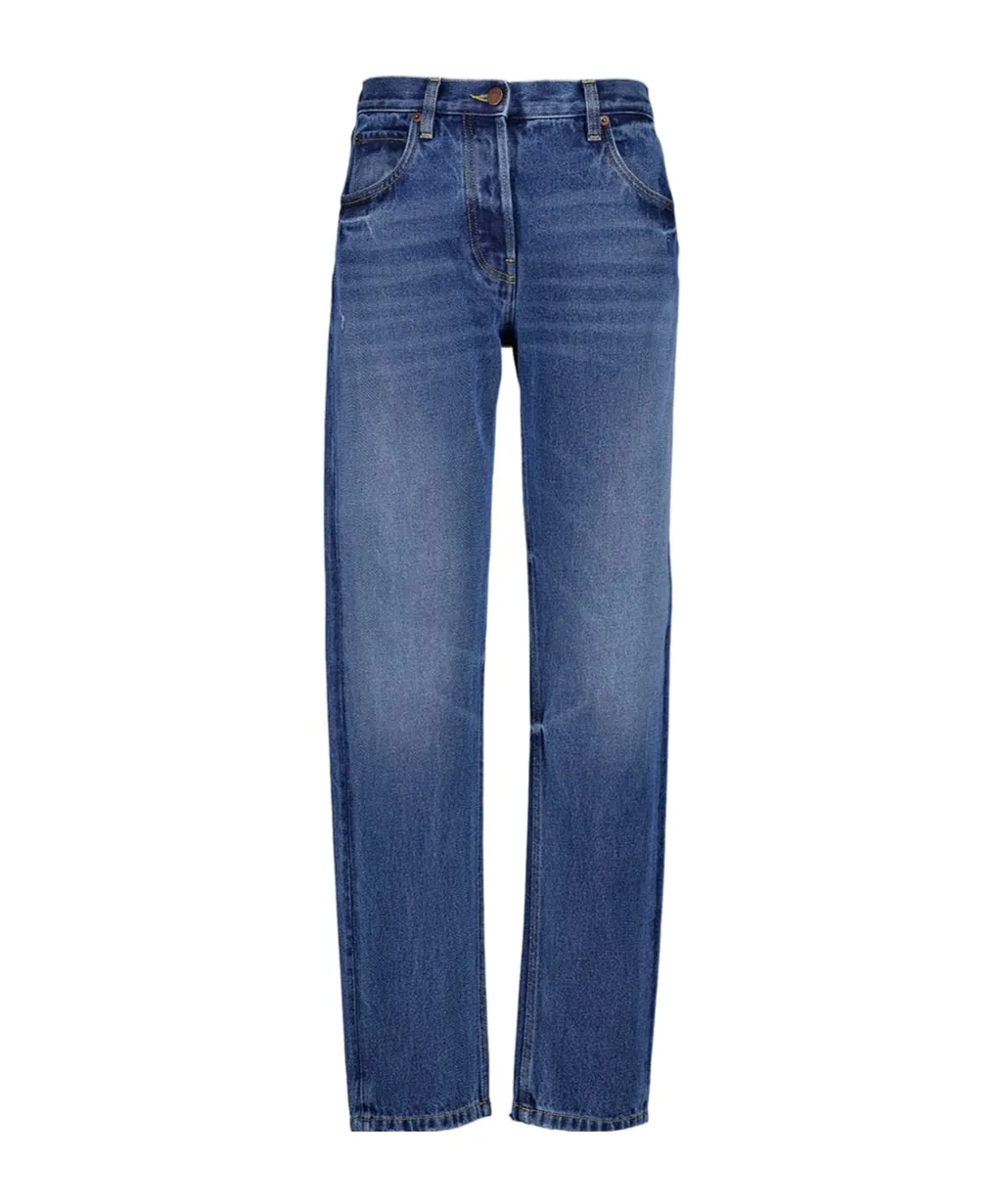 Logo-Patch Distressed Jeans
