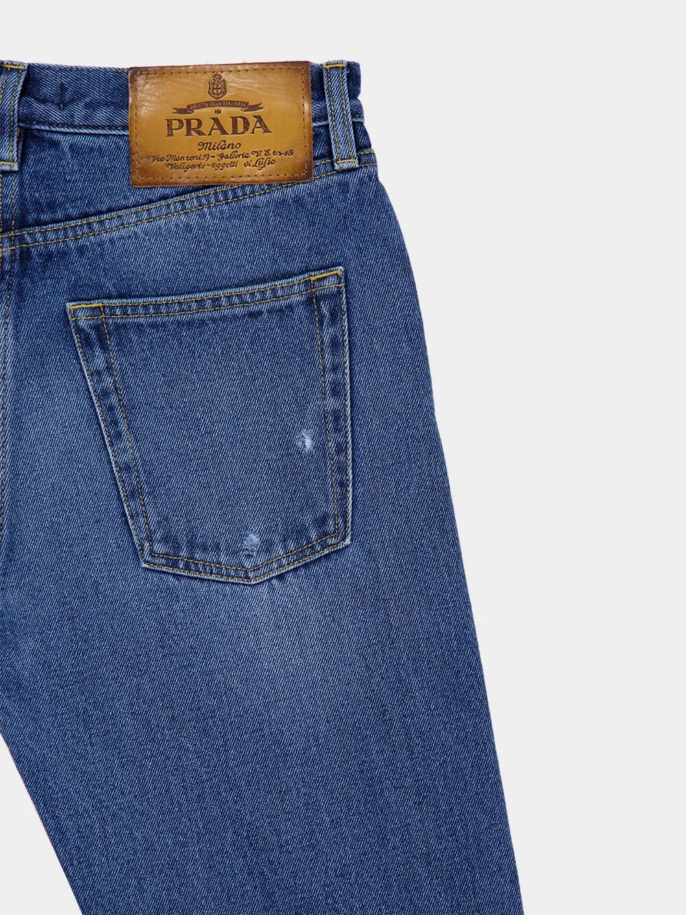 Logo-Patch Distressed Jeans