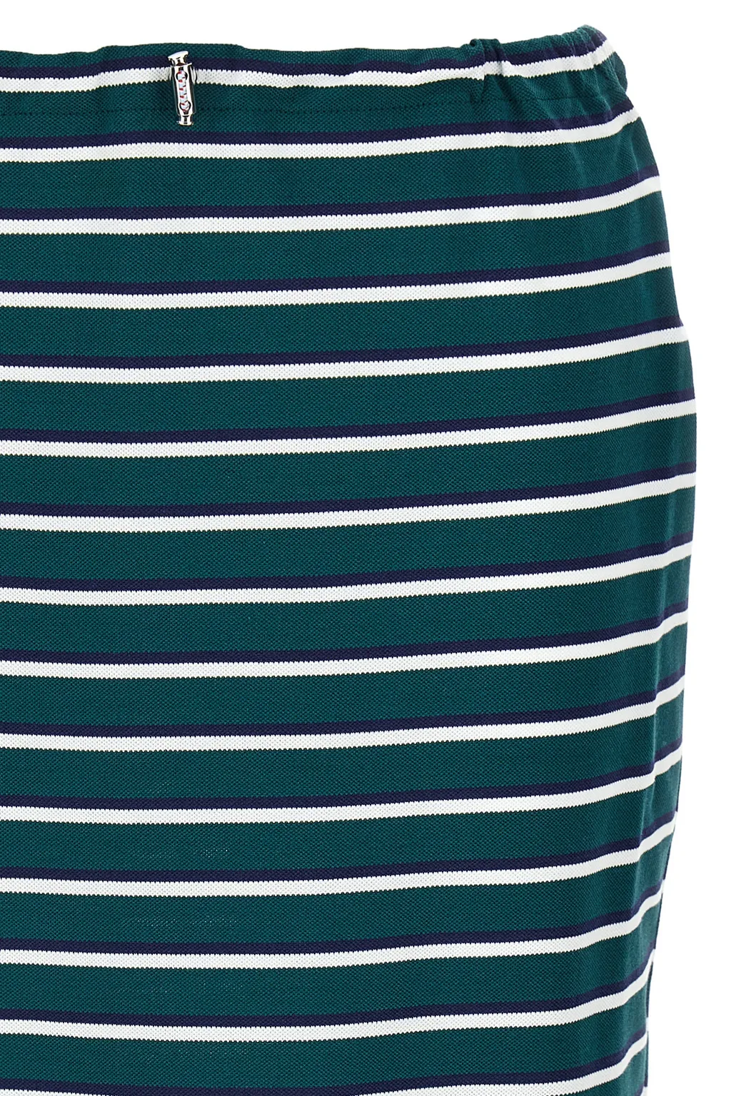 Striped Slit-Detailed Midi Skirt