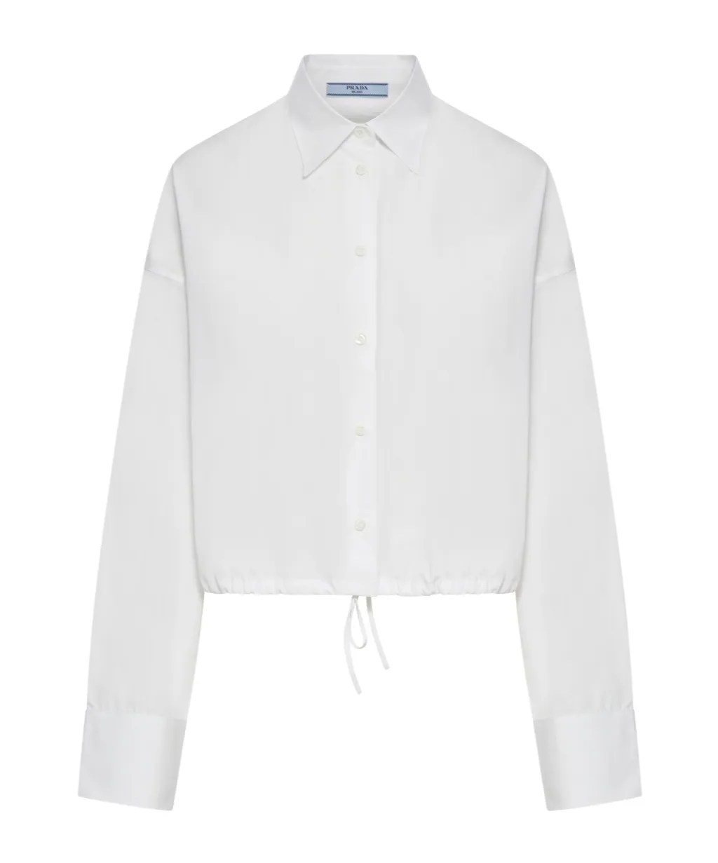 Drawstring Poplin Shirt