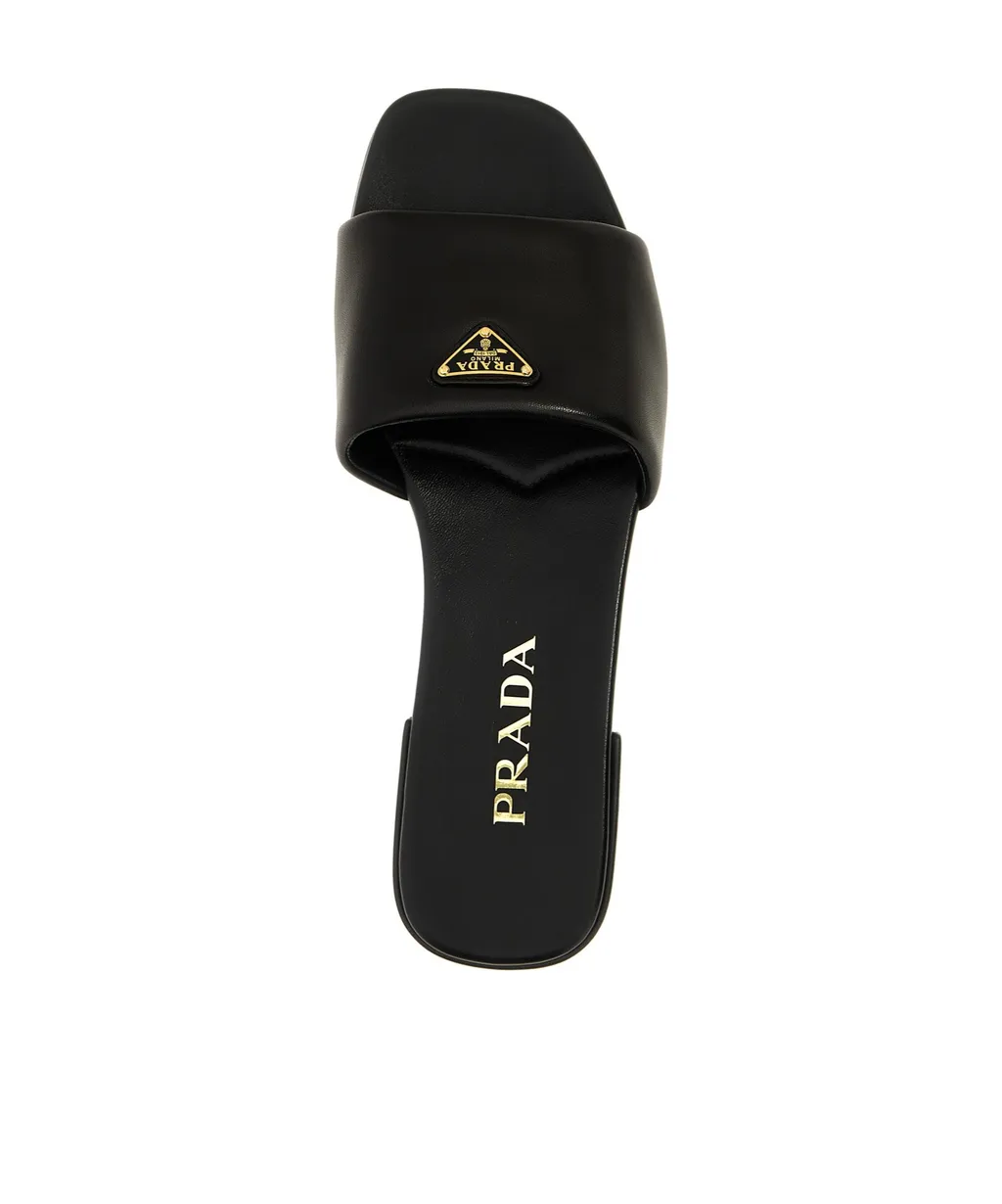 Triangle-Logo Slip-On Sandals