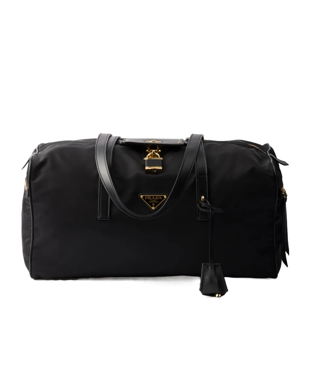 Triangle-Logo Zipped Large Luggage