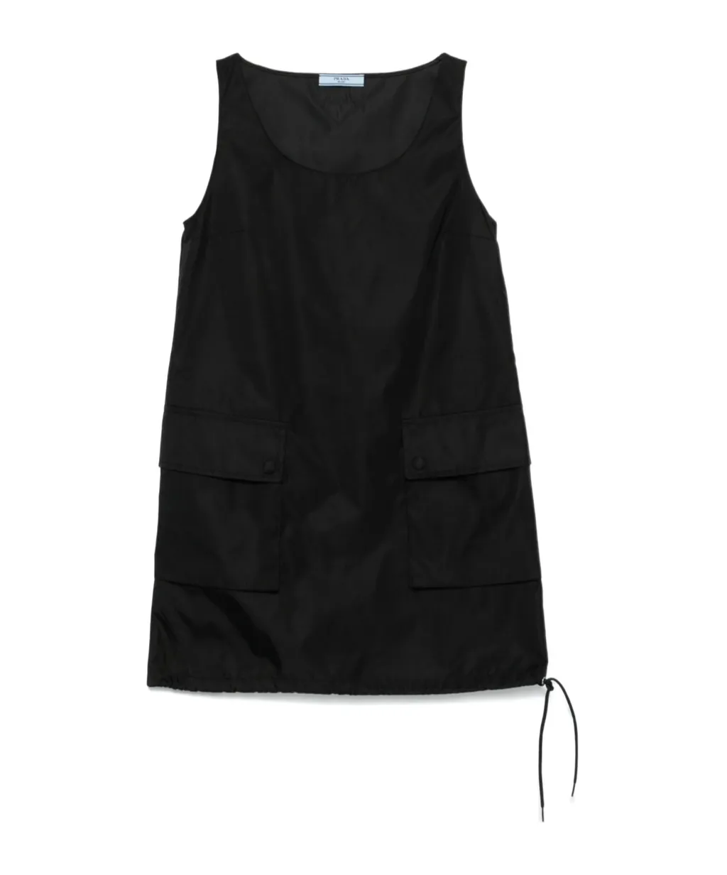 Logo Plaque Sleeveless Mini Dress